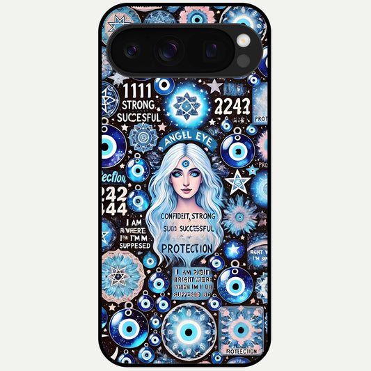  Angel Aura Shield Glass Case For Google Pixel 10 Pro back cover – full design glossy printed glass finish