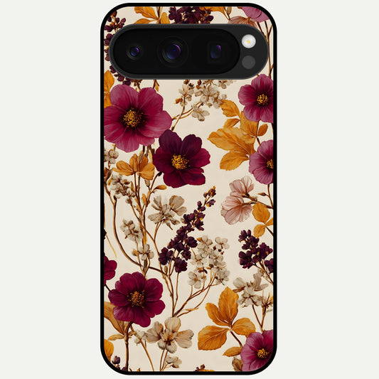  Autumn Wine Bloom Glass Case For Google Pixel 10 Pro back cover – full design glossy printed glass finish