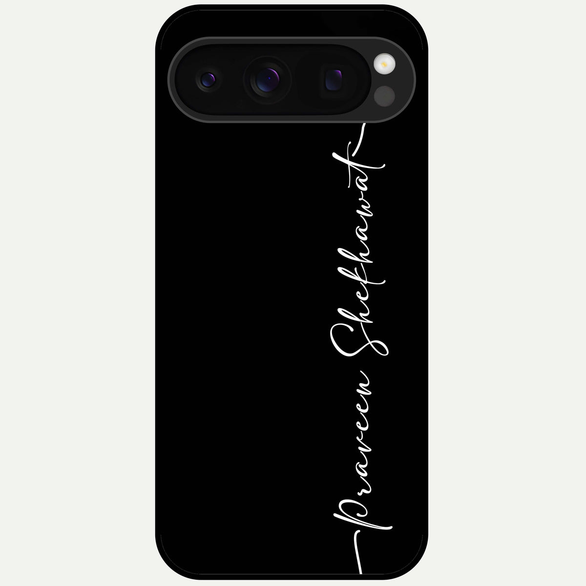  Black Tune Custom Name Glass Case For Google Pixel 10 Pro back cover – full design glossy printed glass finish