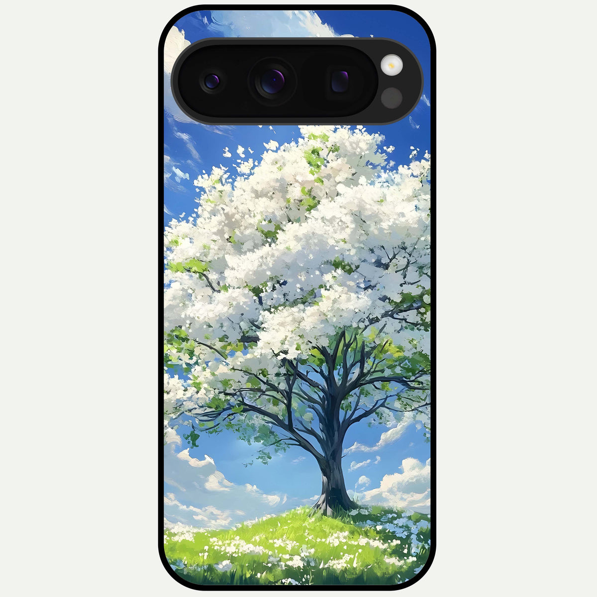  Blossom Sky Serenity Glass Case For Google Pixel 10 Pro back cover – full design glossy printed glass finish