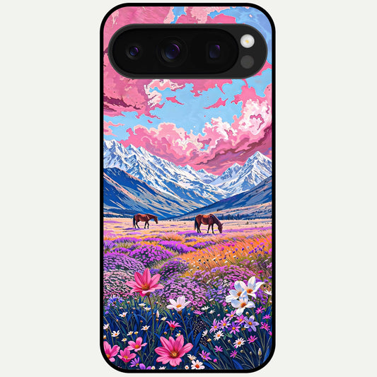  Blossom Valley Dream Glass Case For Google Pixel 10 Pro back cover – full design glossy printed glass finish