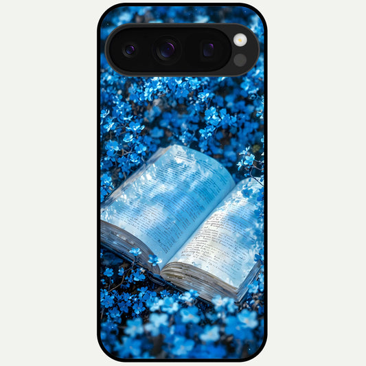  Blue Bloom Tales Glass Case For Google Pixel 10 Pro back cover – full design glossy printed glass finish