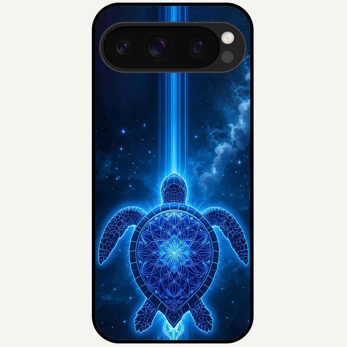  Blue Galaxy Turtle Glass Case For Google Pixel 10 Pro back cover – full design glossy printed glass finish