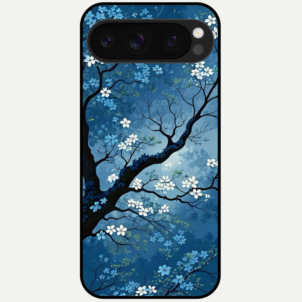  Blue Tree Serenity Glass Case For Google Pixel 10 Pro back cover – full design glossy printed glass finish