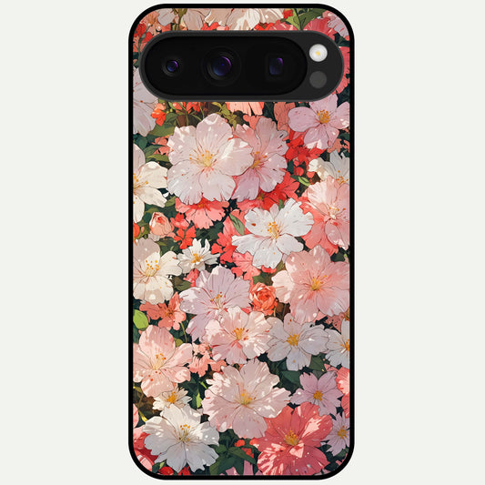  Blush Bloom Field Glass Case For Google Pixel 10 Pro back cover – full design glossy printed glass finish