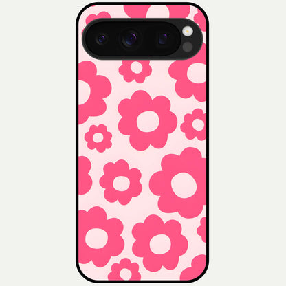  Blush Flower Pop Glass Case For Google Pixel 10 Pro back cover – full design glossy printed glass finish