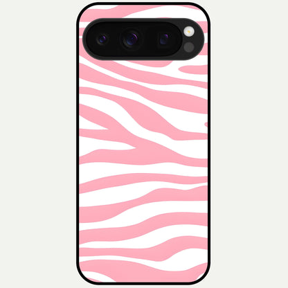  Blush Zebra Flow Glass Case For Google Pixel 10 Pro back cover – full design glossy printed glass finish