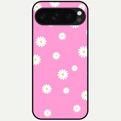  Bubblegum Daisy Pop Glass Case For Google Pixel 10 Pro back cover – full design glossy printed glass finish