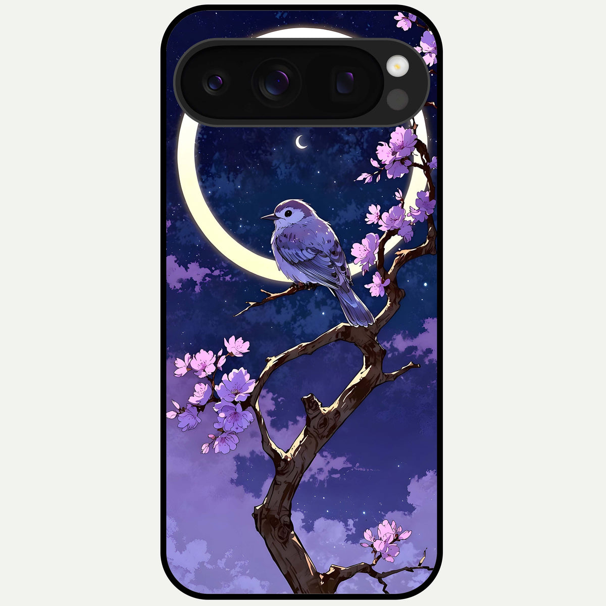  Celestial Bird Blossom Glass Case For Google Pixel 10 Pro back cover – full design glossy printed glass finish