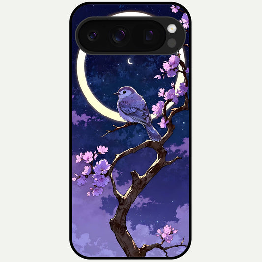  Celestial Bird Blossom Glass Case For Google Pixel 10 Pro back cover – full design glossy printed glass finish