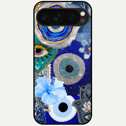  Celestial Blue Vision Glass Case For Google Pixel 10 Pro back cover – full design glossy printed glass finish