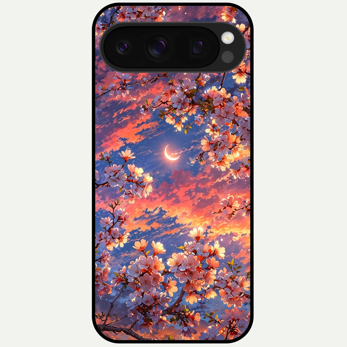  Celestial Sakura Sunset Glass Case For Google Pixel 10 Pro back cover – full design glossy printed glass finish
