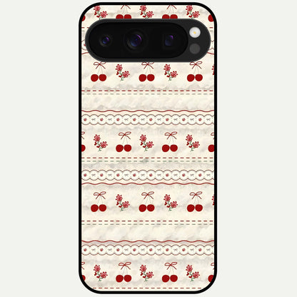  Cherry Bloom Charm Glass Case For Google Pixel 10 Pro back cover – full design glossy printed glass finish