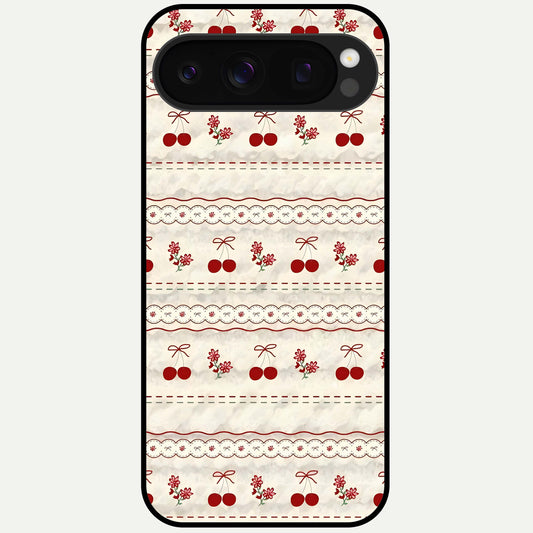  Cherry Bloom Charm Glass Case For Google Pixel 10 Pro back cover – full design glossy printed glass finish