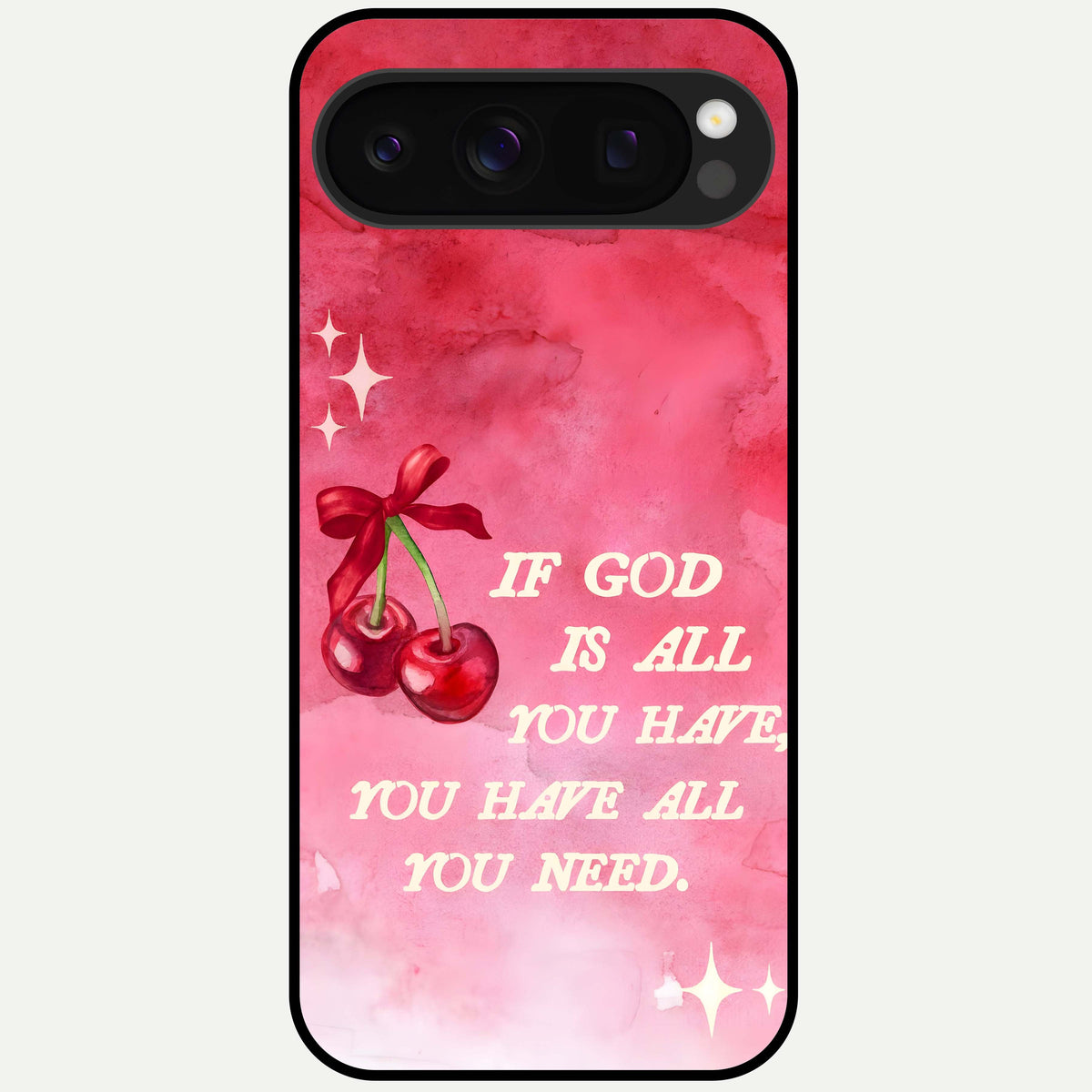  Cherry Quote Glass Case For Google Pixel 10 Pro back cover – full design glossy printed glass finish