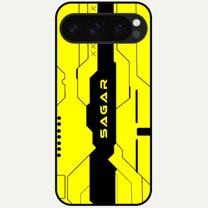  Circuit CYBERPUNK Custom Name Glass Case For Google Pixel 10 Pro back cover – full design glossy printed glass finish