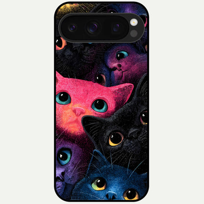  Cosmic Cats Dreams Glass Case For Google Pixel 10 Pro back cover – full design glossy printed glass finish