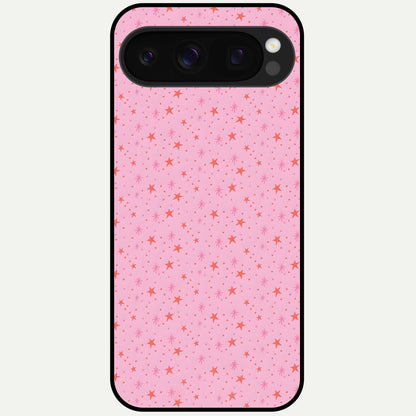  Cosmic Pink Sparkle Glass Case For Google Pixel 10 Pro back cover – full design glossy printed glass finish
