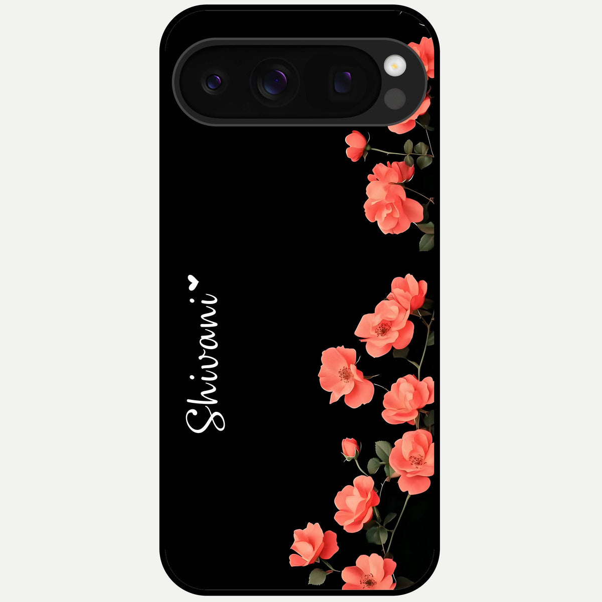  Crimson Bloom Grace Custom Name Glass Case For Google Pixel 10 Pro back cover – full design glossy printed glass finish