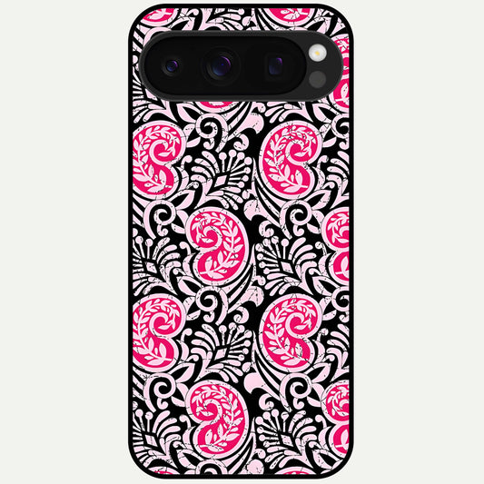  Crimson Paisley Charm Glass Case For Google Pixel 10 Pro back cover – full design glossy printed glass finish