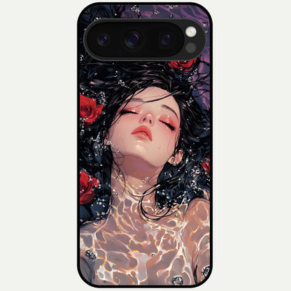  Crimson Rose Serenity Glass Case For Google Pixel 10 Pro back cover – full design glossy printed glass finish