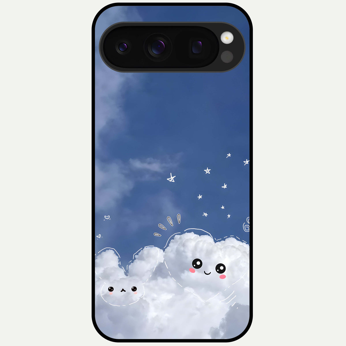  Cute Blossom Cloud Glass Case For Google Pixel 10 Pro back cover – full design glossy printed glass finish