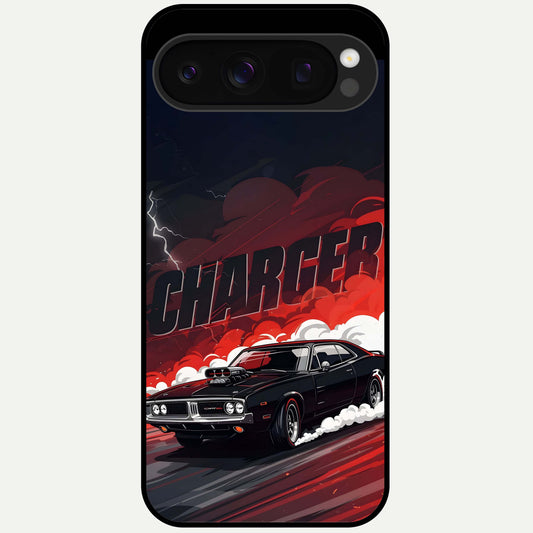  Dark Charger Fury Glass Case For Google Pixel 10 Pro back cover – full design glossy printed glass finish