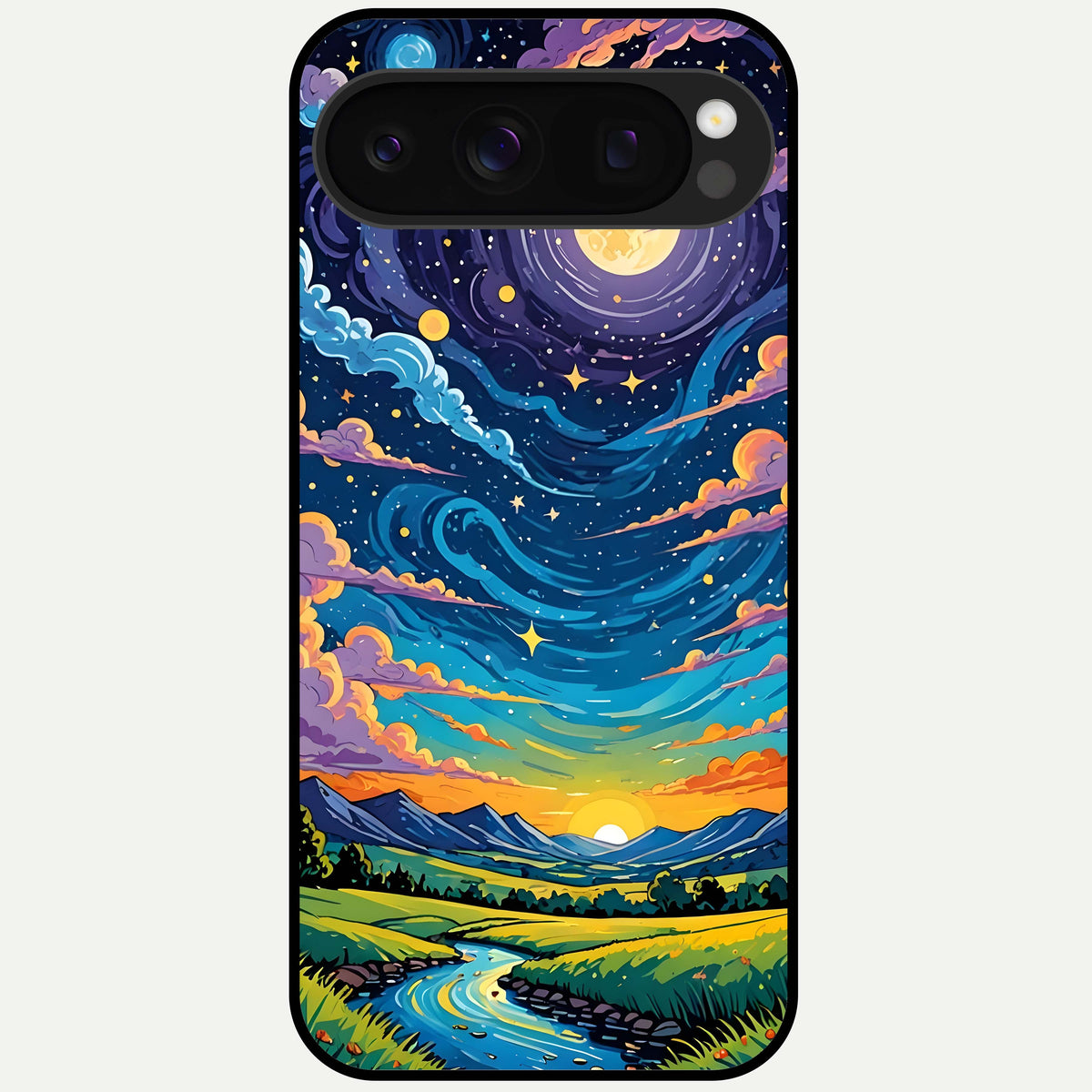  Dreamy Night Landscape Glass Case For Google Pixel 10 Pro back cover – full design glossy printed glass finish