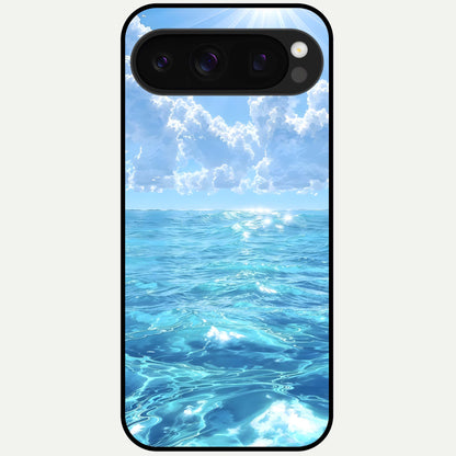  Endless Ocean Horizon Glass Case For Google Pixel 10 Pro back cover – full design glossy printed glass finish