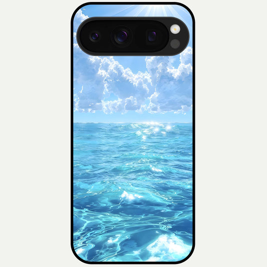 Endless Ocean Horizon Glass Case For Google Pixel 10 Pro back cover – full design glossy printed glass finish