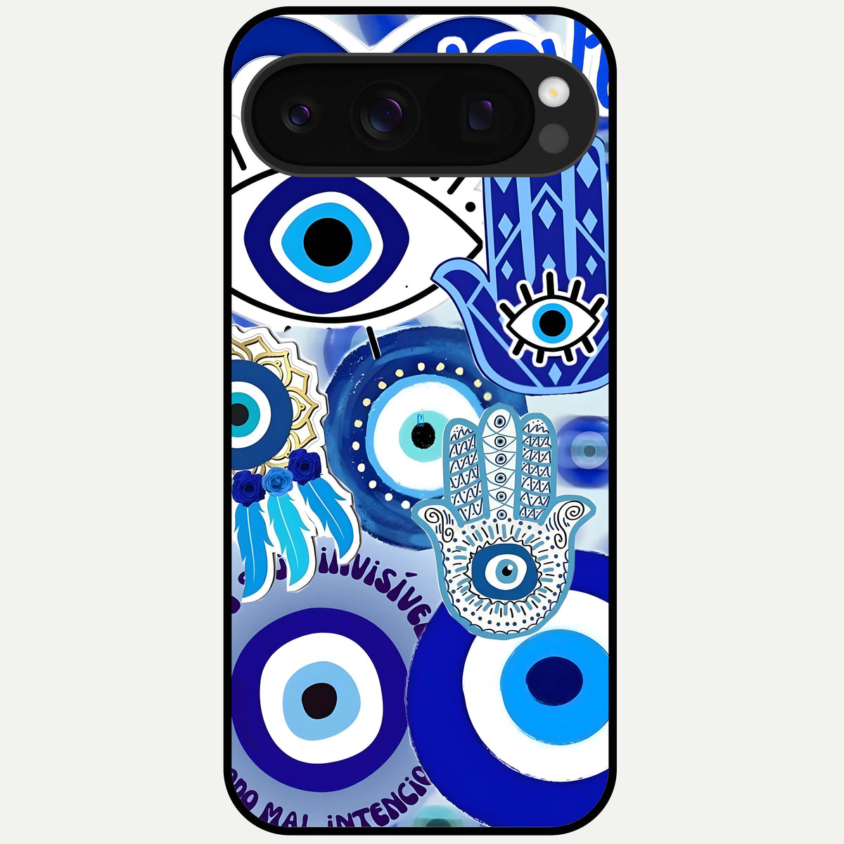  Evil Eyes Dream Glass Case For Google Pixel 10 Pro back cover – full design glossy printed glass finish