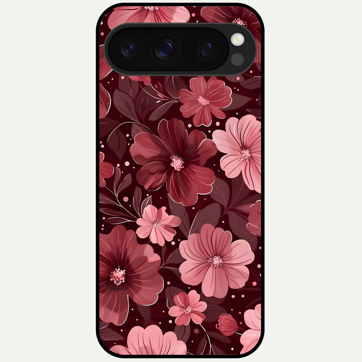  Flower Blush Bloom Glass Case For Google Pixel 10 Pro back cover – full design glossy printed glass finish