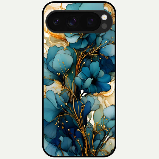  Golden Bloom Symphony Glass Case For Google Pixel 10 Pro back cover – full design glossy printed glass finish