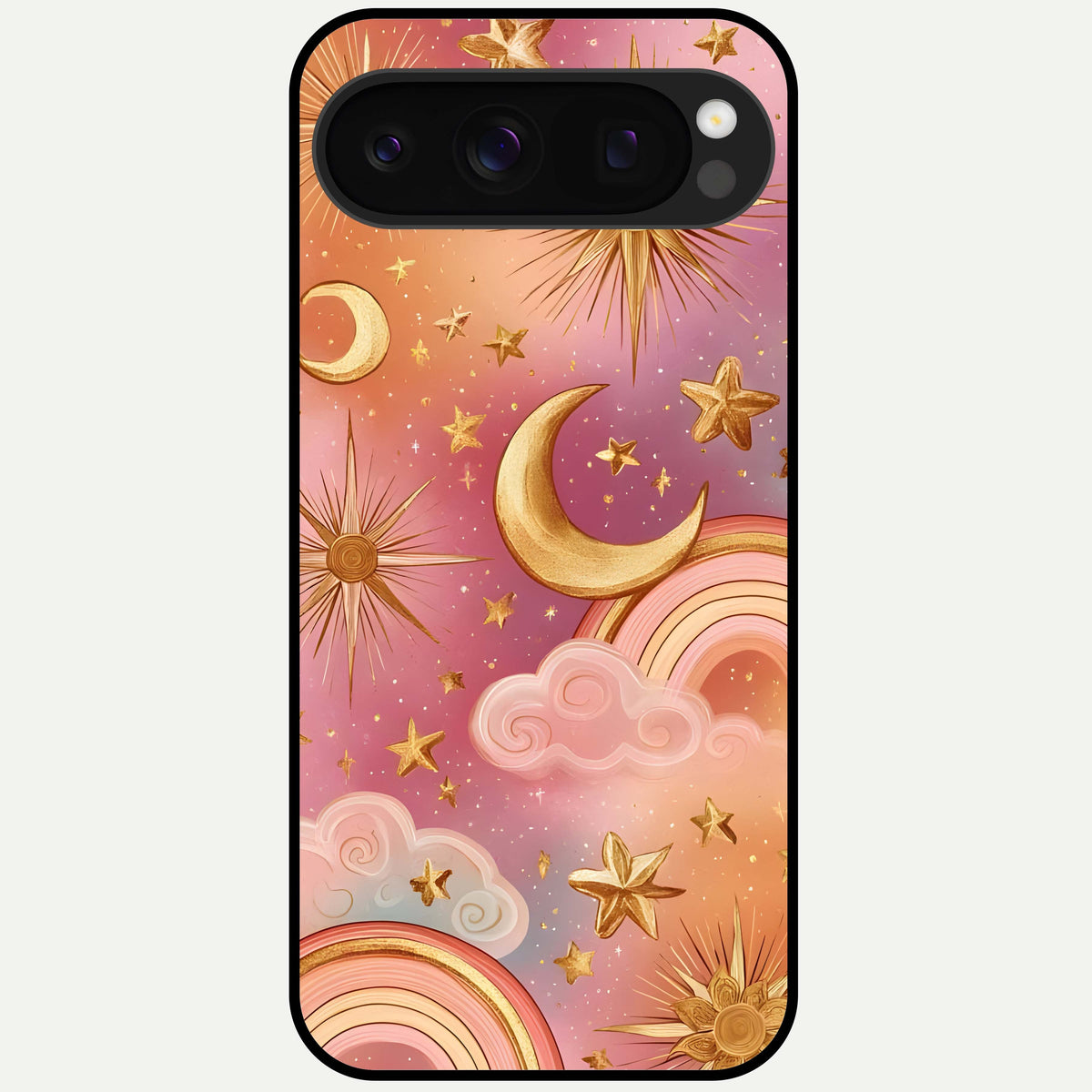  Golden Celestial Dreams Glass Case For Google Pixel 10 Pro back cover – full design glossy printed glass finish
