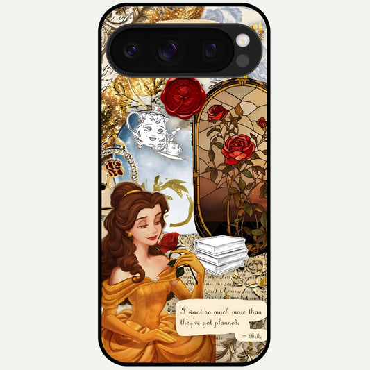  Golden Dream Belle Glass Case For Google Pixel 10 Pro back cover – full design glossy printed glass finish