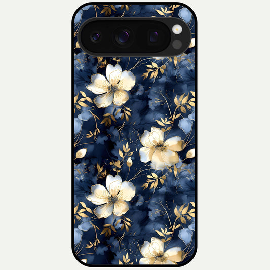  Golden Midnight Bloom Glass Case For Google Pixel 10 Pro back cover – full design glossy printed glass finish
