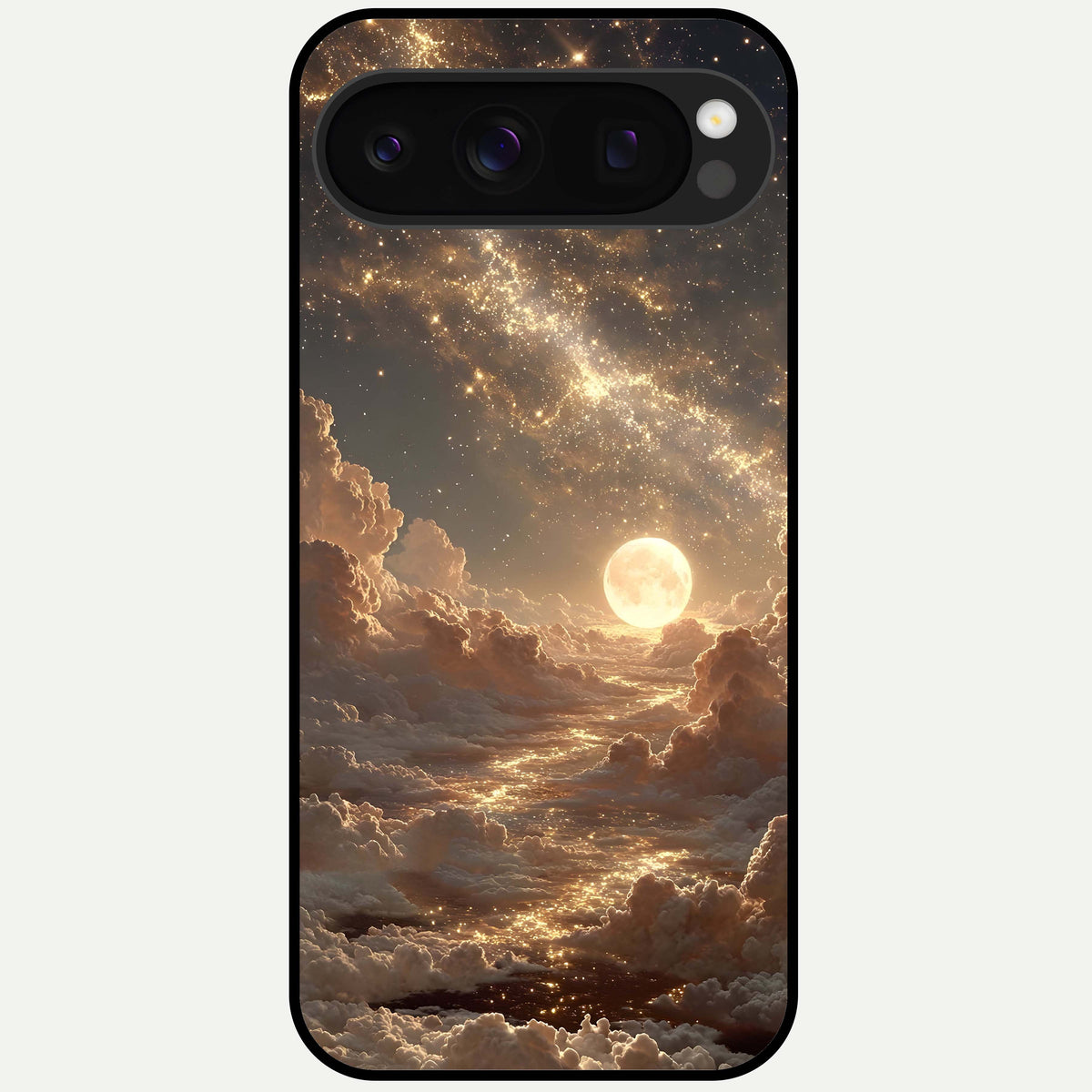  Golden Sky Dream Glass Case For Google Pixel 10 Pro back cover – full design glossy printed glass finish