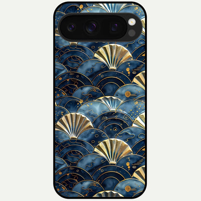  Golden Wave Luxe Glass Case For Google Pixel 10 Pro back cover – full design glossy printed glass finish