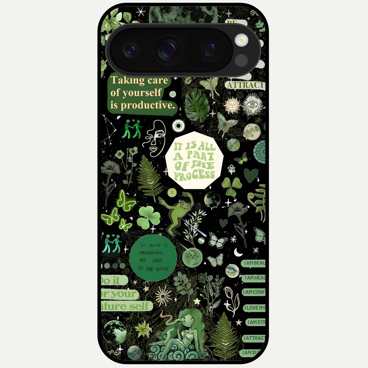  Green Mandala Pattern Glass Case For Google Pixel 10 Pro back cover – full design glossy printed glass finish