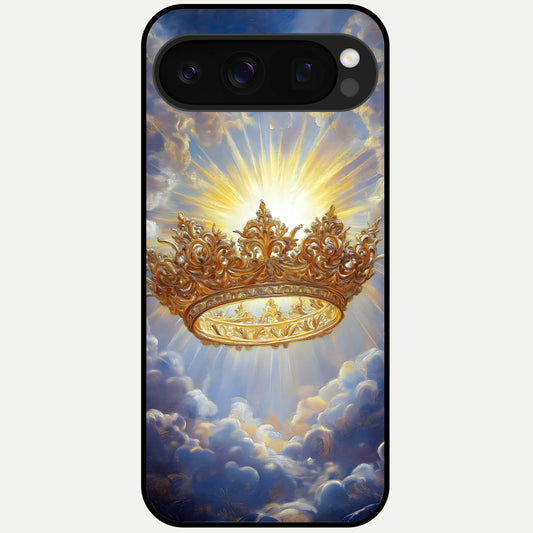  Heavenly Crown Light Glass Case For Google Pixel 10 Pro back cover – full design glossy printed glass finish