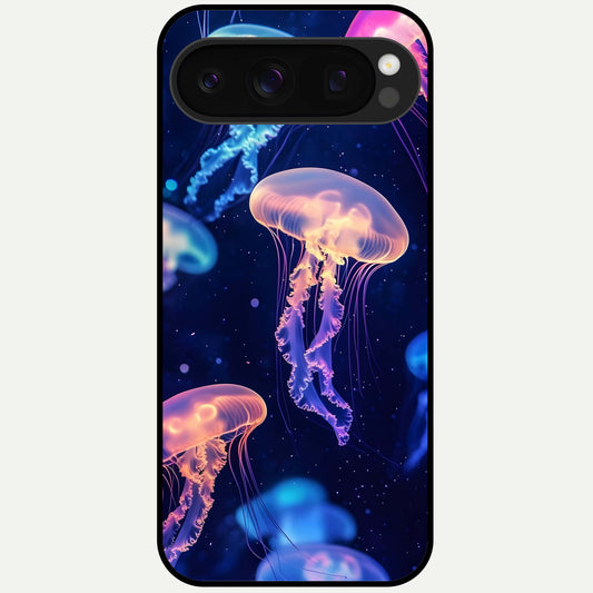  Jellyfish Pattern Glass Case For Google Pixel 10 Pro back cover – full design glossy printed glass finish
