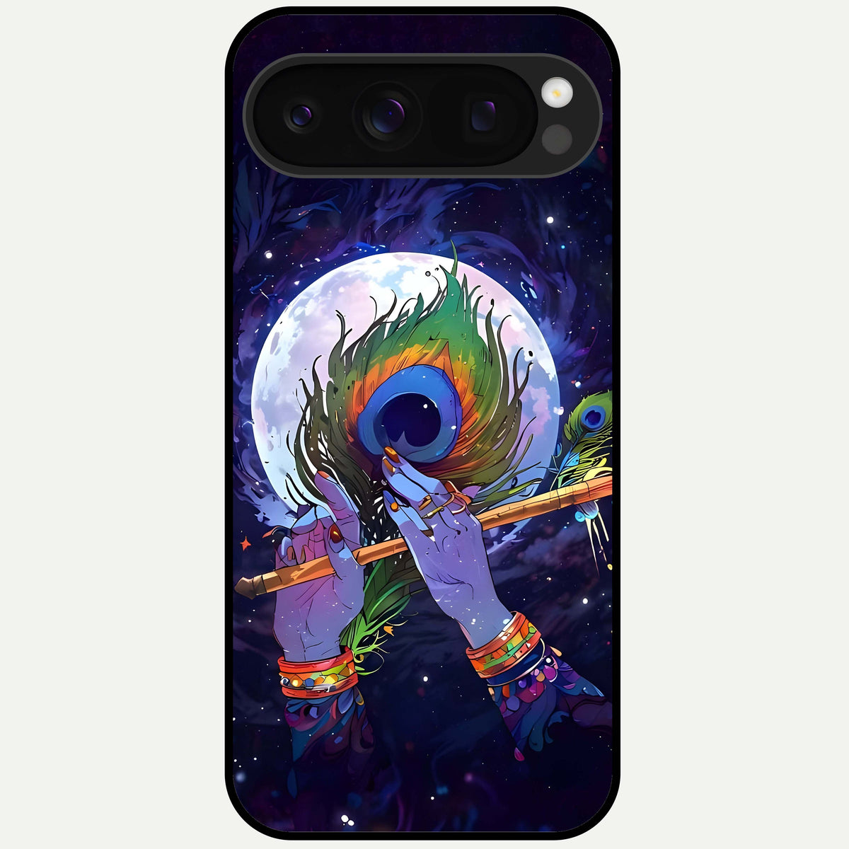  Krishna Hands Art Glass Case For Google Pixel 10 Pro back cover – full design glossy printed glass finish