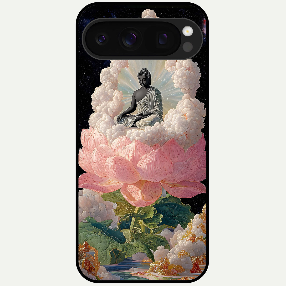  Lotus Divine Peace Glass Case For Google Pixel 10 Pro back cover – full design glossy printed glass finish