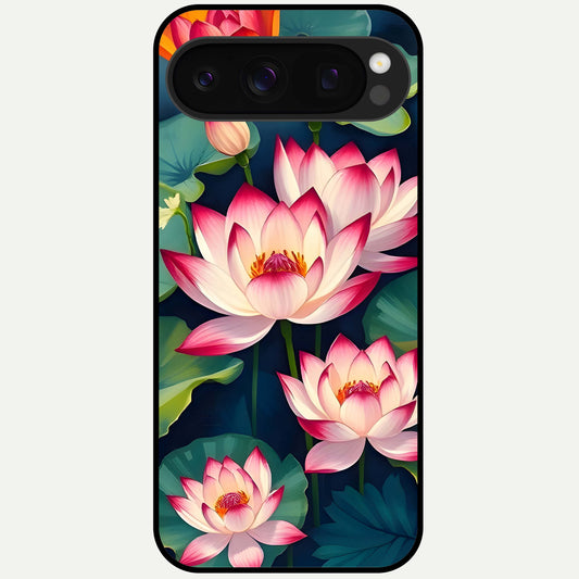  Lotus Dream Serenity Glass Case For Google Pixel 10 Pro back cover – full design glossy printed glass finish