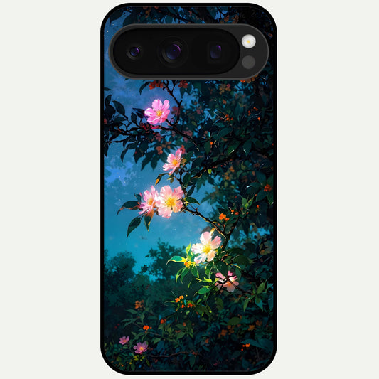  Midnight Bloom Glow Glass Case For Google Pixel 10 Pro back cover – full design glossy printed glass finish