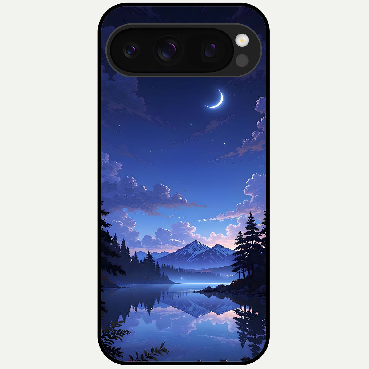  Midnight Lake Peace Glass Case For Google Pixel 10 Pro back cover – full design glossy printed glass finish