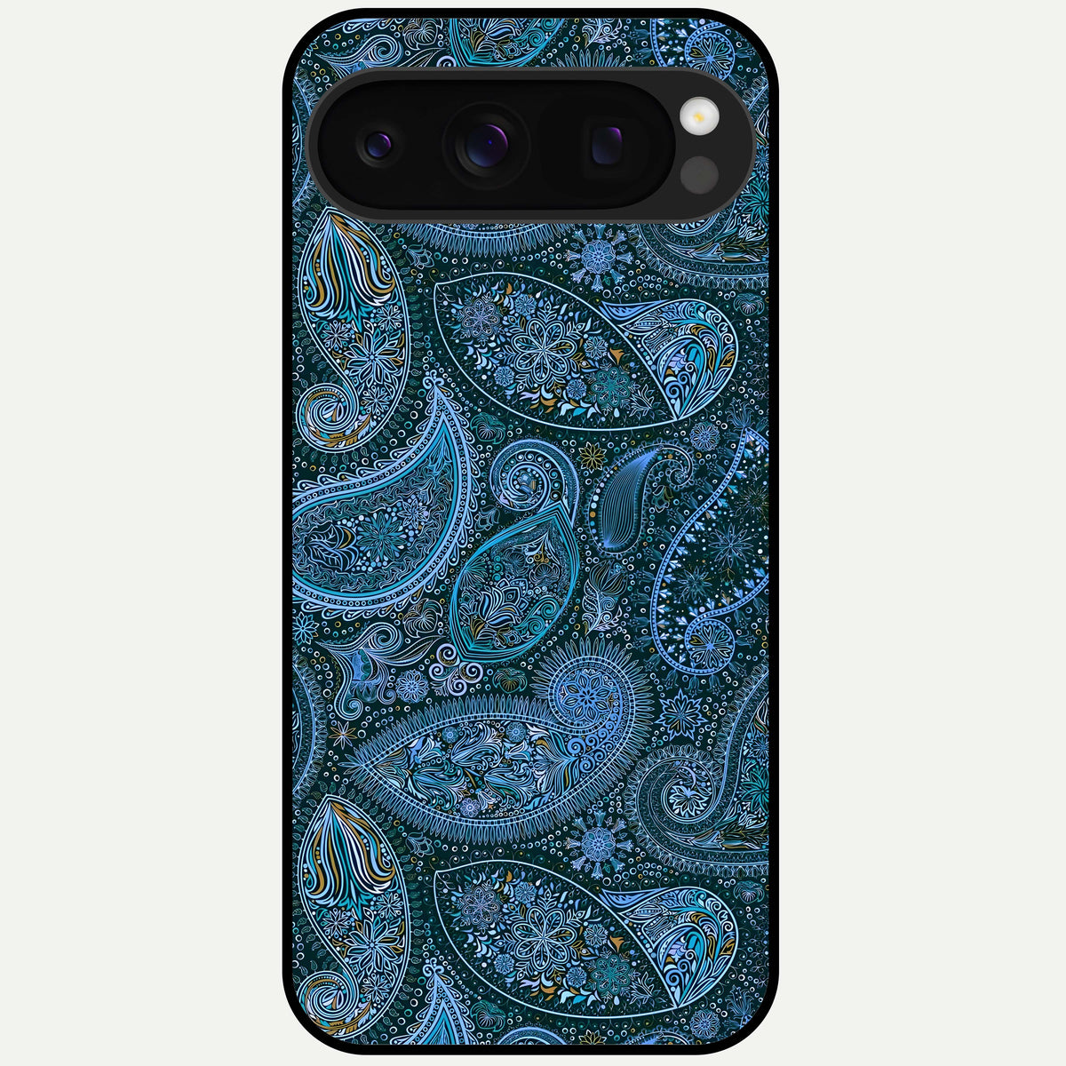  Midnight Paisley Glow Glass Case For Google Pixel 10 Pro back cover – full design glossy printed glass finish