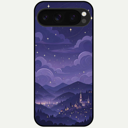 Minimal Night View Glass Case For Google Pixel 10 Pro back cover – full design glossy printed glass finish