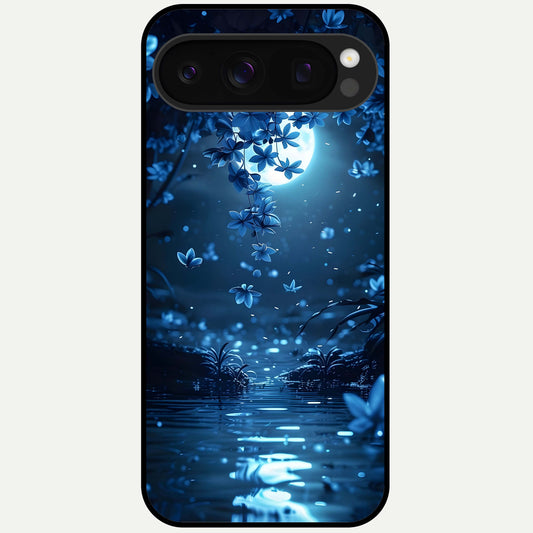  Moonlight Petal Dream Glass Case For Google Pixel 10 Pro back cover – full design glossy printed glass finish