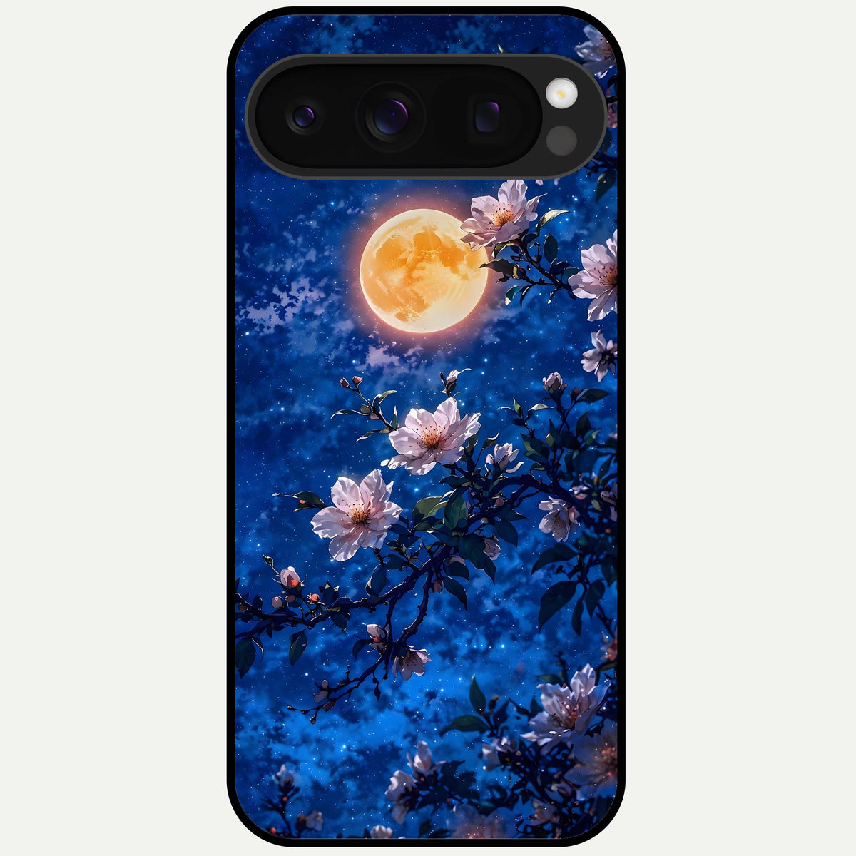  Moonlit Blossoms Night Glass Case For Google Pixel 10 Pro back cover – full design glossy printed glass finish